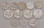Lotto multiplo - 12 monete in argento di ... 