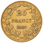 Belgio – Leopoldo (1831-1865) - 20 Franchi ... 