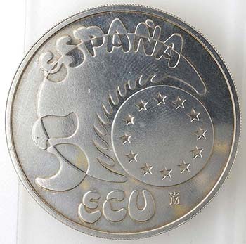 Monete Estere. Spagna. 5 Ecu 1989. ... 