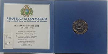 San Marino. 1000 lire 1997. Bime. ... 