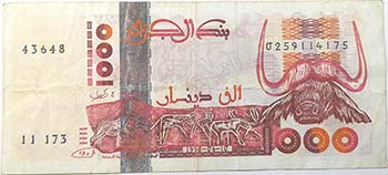 Banconote Estere. Algeria. 1.000 ... 