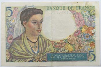 Banconote. Francia. 5 Franchi ... 