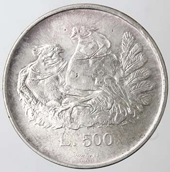San Marino. 500 lire 1974. Ag. ... 