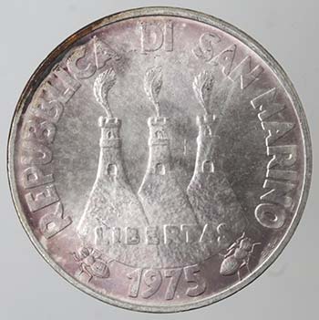 San Marino. 500 lire 1975. Ag. ... 