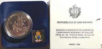 San Marino. 10.000 Lire 1998. Ag. ... 