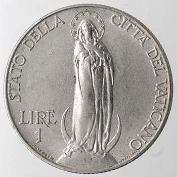 Vaticano. Pio XII. 1 Lira 1939. ... 
