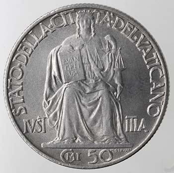 Vaticano. Pio XII. 50 Centesimi ... 