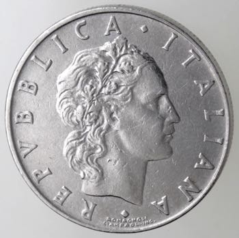 Repubblica Italiana. 50 lire 1958 ... 