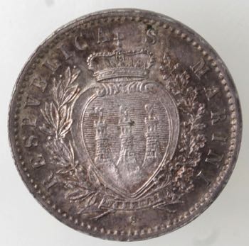 San Marino. 50 centesimi 1898. Ag. ... 