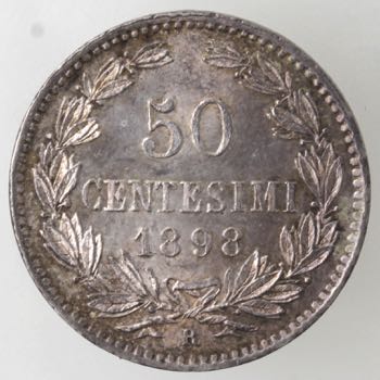 San Marino. 50 centesimi 1898. Ag. ... 