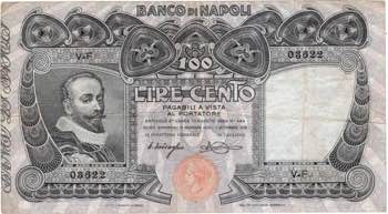 Banconote. Banco di Napoli. 100 ... 