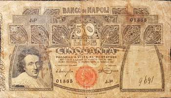 Banconote. Banco di Napoli. 50 ... 