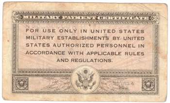 Banconote. Estere. USA. Military ... 
