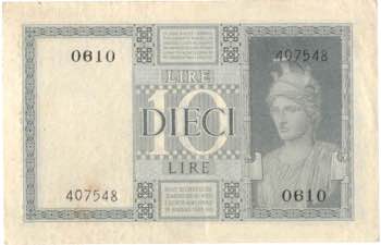 Banconote. Regno Ditalia. 10 lire ... 