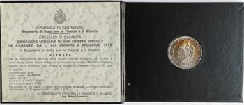 San Marino. 500 lire 1975 ... 