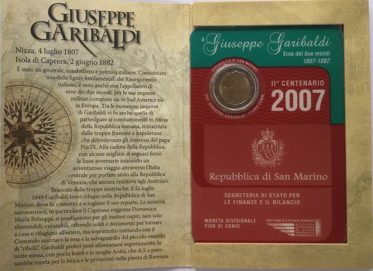 San Marino. 2 Euro 2007 Garibaldi. ... 