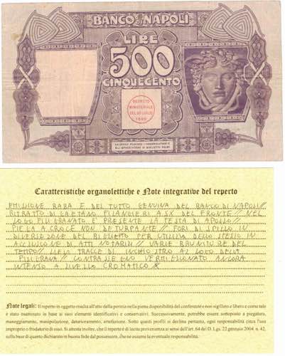 Banconote. Banco di Napoli. 500 ... 