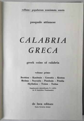 Libri. Calabria Grecia. Vol. !, 2 ... 