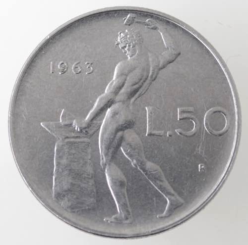 Repubblica Italiana. 50 lire 1963. ... 