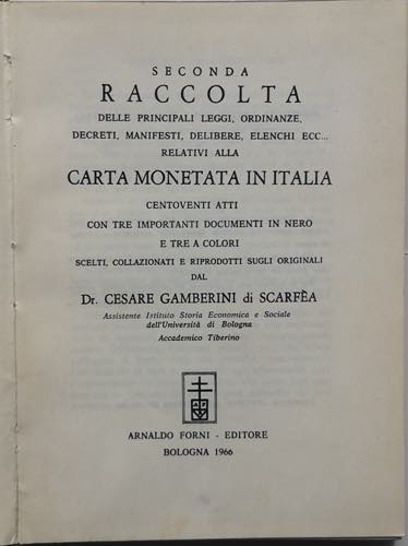 Libri. Cesare Gamberini di ... 