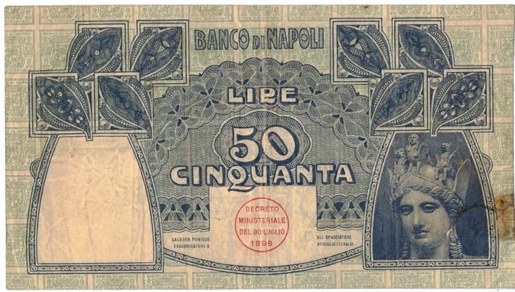 Cartamoneta. Banco di Napoli. 50 ... 
