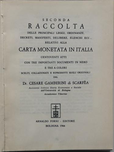 Libri. Cesare Gamberini di ... 