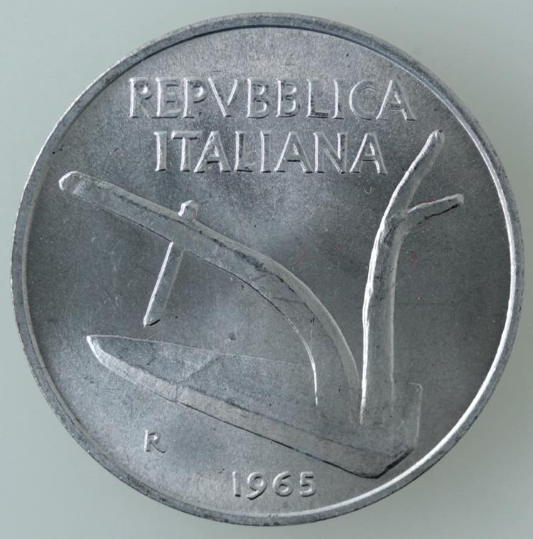 Repubblica Italiana. 10 Lire 1965 ... 