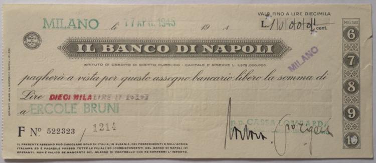 Cartamoneta. Banco di Napoli. ... 