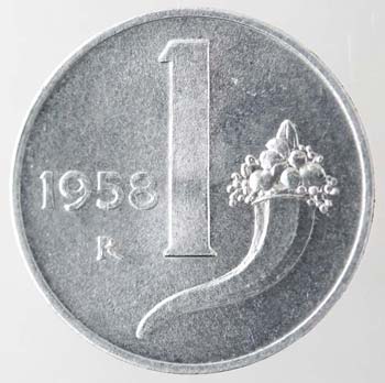 Repubblica Italiana. Lira 1958 ... 