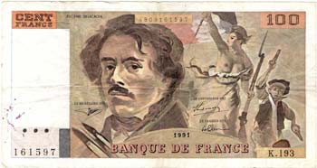 Banconote. Francia. 100 franchi ... 