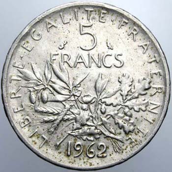 Monete Estere. Francia. 5 Franchi ... 
