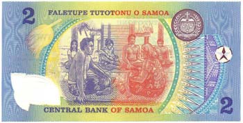 Banconote Estere. Samoa. 2 Tala. ... 