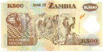 Banconote Estere. Zambia. 500 ... 