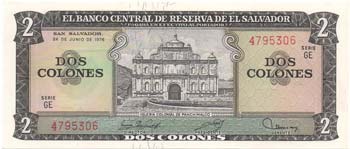 Banconote Estere. El Salvador. 2 ... 