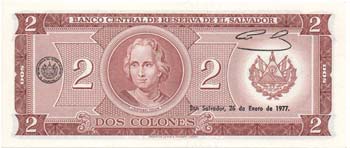 Banconote Estere. El Salvador. 2 ... 