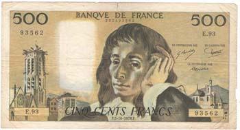 Banconote Estere. Francia. 500 ... 