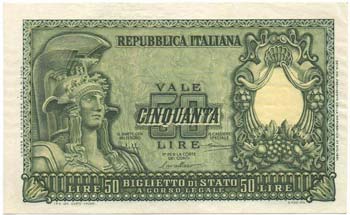 Banconote Italiane. Repubblica. 50 ... 