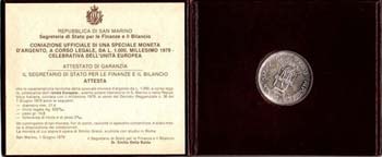 San Marino. 1000 Lire 1979 Europa ... 
