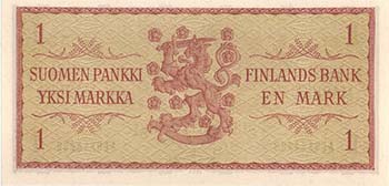 Banconote Estere. Finlandia. 1 ... 