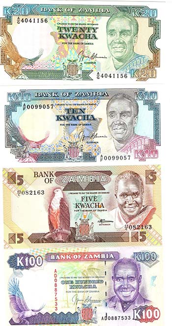 Banconote Estere. Zambia. Lotto di ... 
