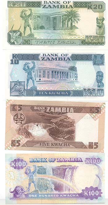 Banconote Estere. Zambia. Lotto di ... 