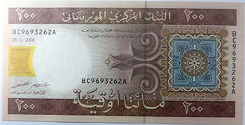 Banconote Estere. Mauritania. 200 ... 