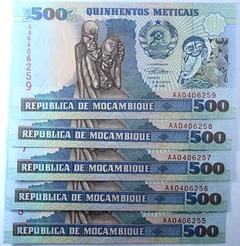 Banconote Estere. Mozambico. 500 ... 