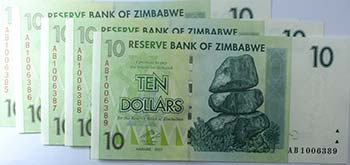 Banconote Estere. Zimbabwe. 10 ... 