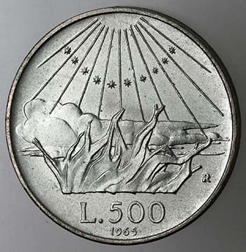Repubblica Italiana. 500 Lire 1965 ... 