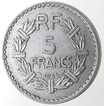 Monete Estere. Francia. 5 Franchi ... 