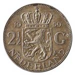 Monete Estere. Olanda. 2,5 gulden 1959. Ag. ... 