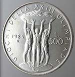 Repubblica Italiana. 500 lire 1984. XXIII ... 