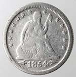 Monete Estere. Usa. Quarto di Dollaro 1854. ... 