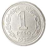 Monete Estere. Argentina. Peso 1957. Ni. SPL.